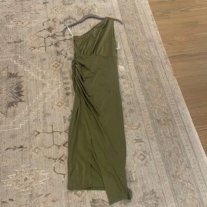Olive green midi dress!